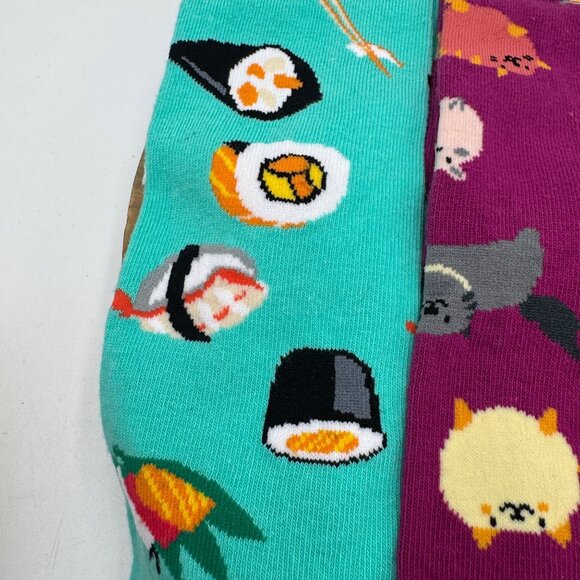 Socks n socks woman’s knee high graphic sushi fatty Cats Donuts bacon and eggs s - Picture 3 of 12